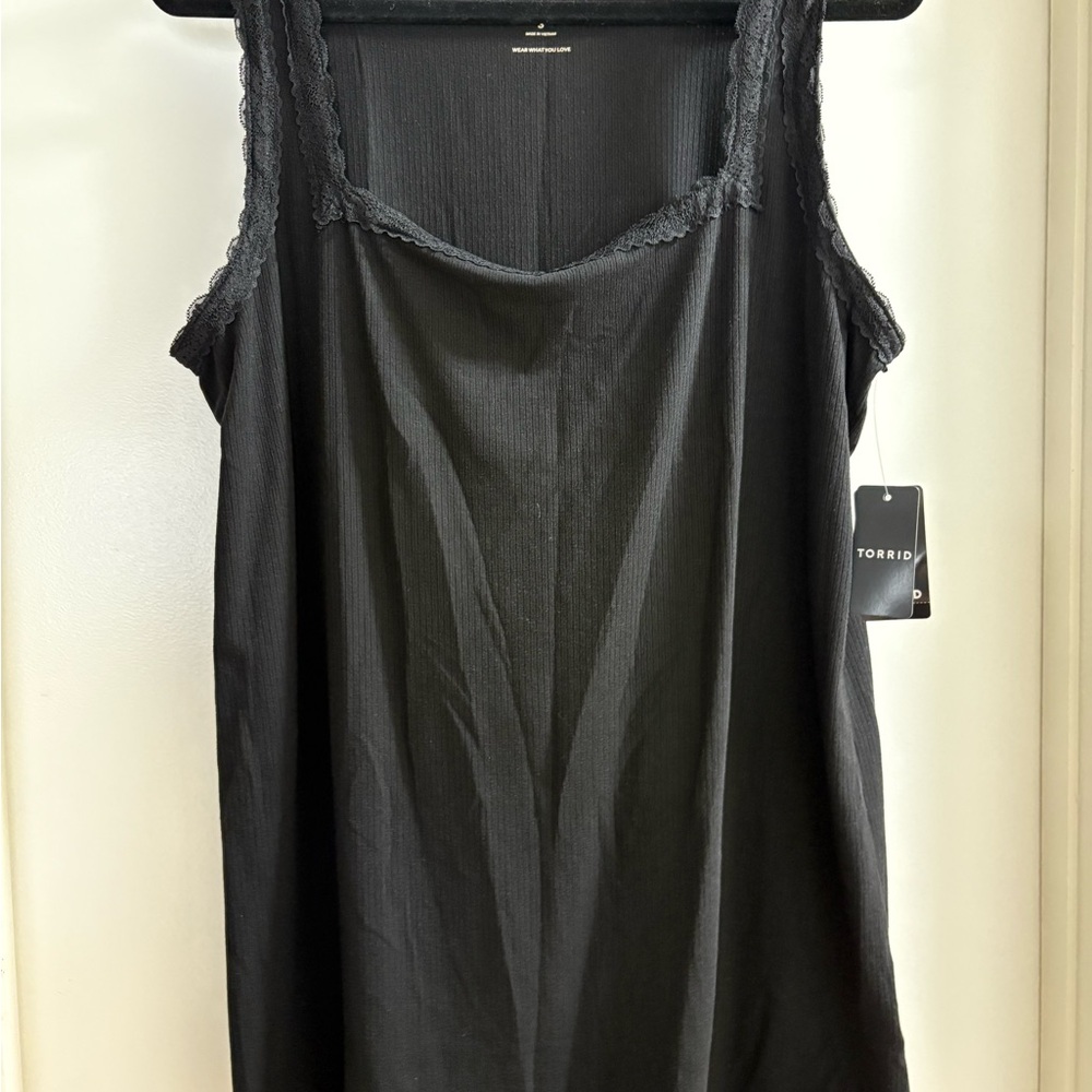 Torrid Black Lace Trim Top
